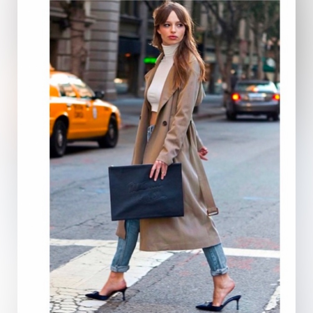 Vintage New York Harbor Neutral Taupe Tan Lt Brown Double Breasted Trench Coat
